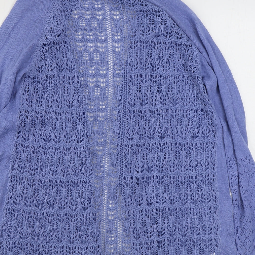 Matalan Womens Blue V-Neck Cotton Cardigan Jumper Size 12