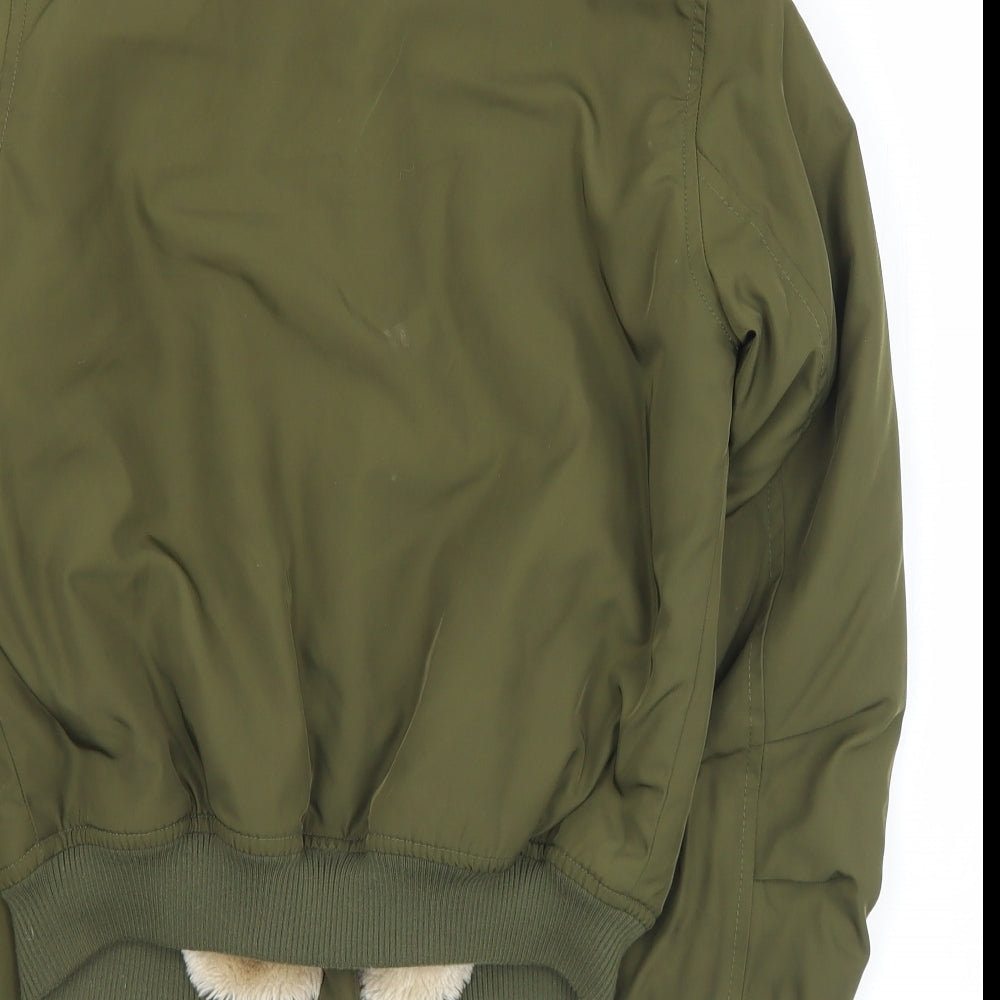 Womens UK Size 6 Missguided Green Bomber Jacket