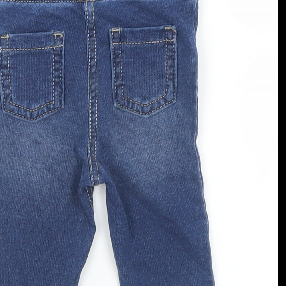 George Girls Blue Cotton Jogger Jeans Size 0-3 Months