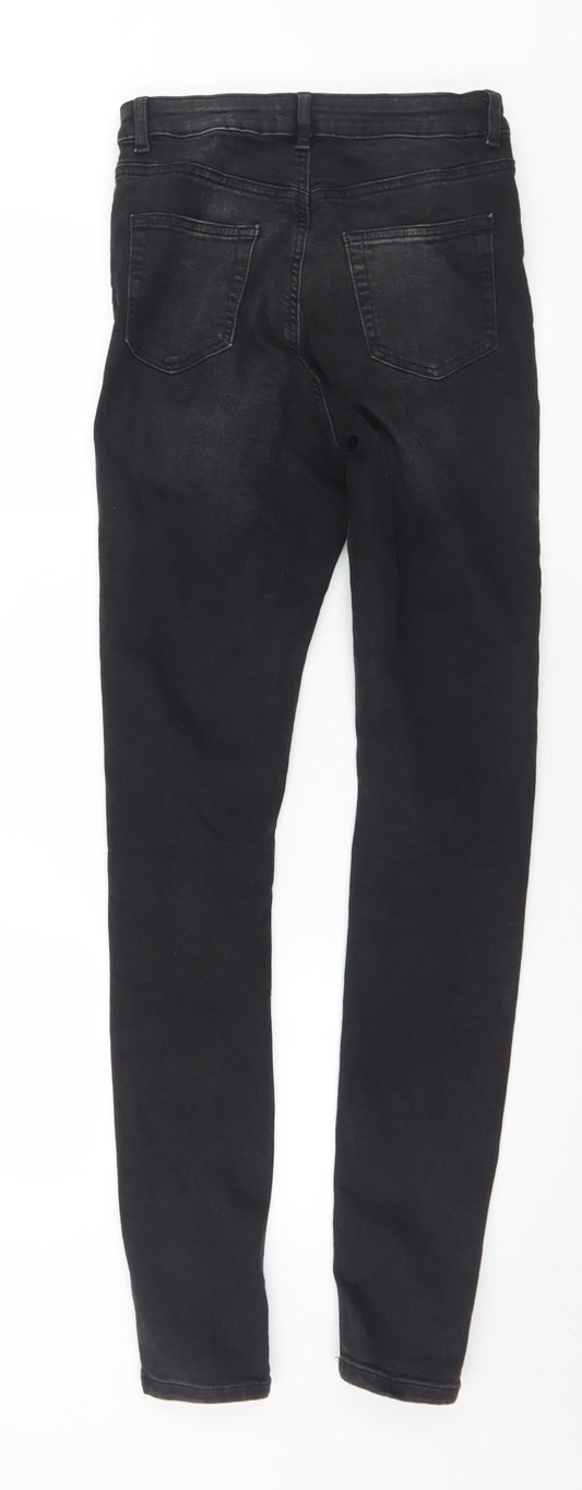 Denim & Co. Womens Black Cotton Skinny Jeans Size 10 L32 in Slim Button