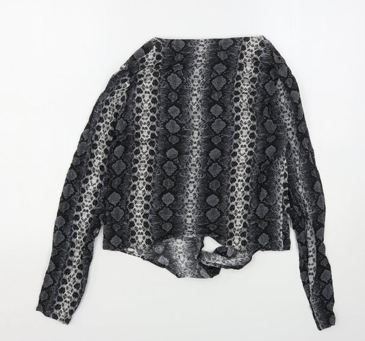Womens UK Size 6 H&M Grey Basic Button-Up