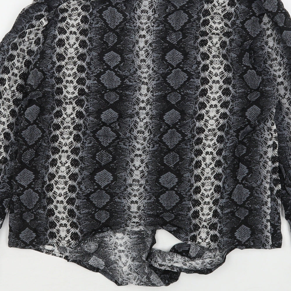 Womens UK Size 6 H&M Grey Basic Button-Up