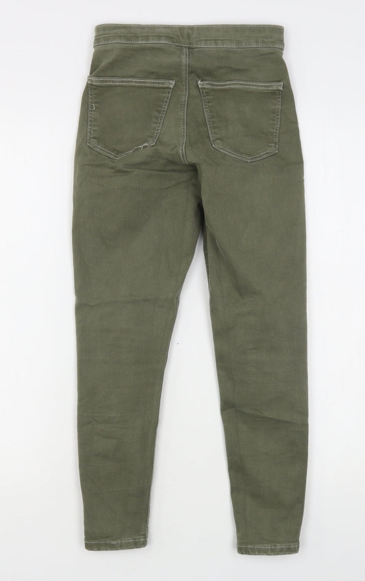 Topshop Womens Green Cotton Skinny Jeans Size 26 in L24 in Regular
