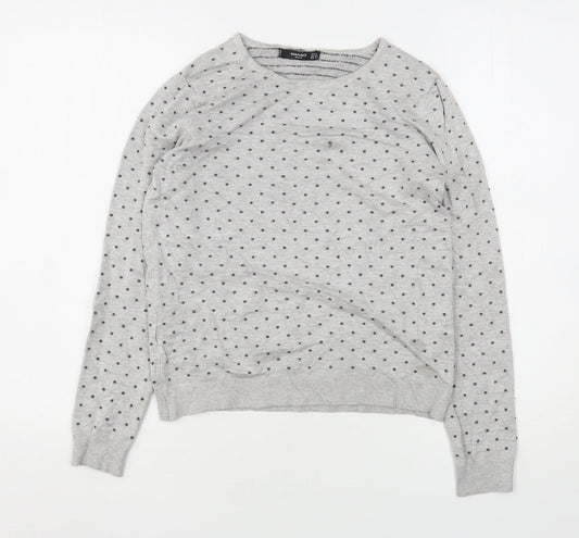 Womens UK Size S Mango Grey Pullover Jumper