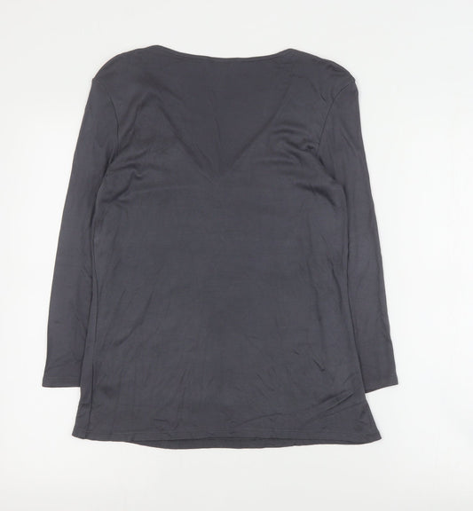 Womens UK Size M H&M Grey Basic Blouse