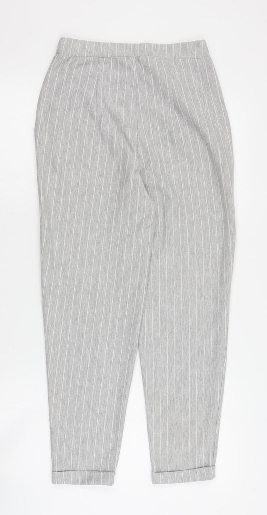 Womens UK Size XS H&M Regular Fit Cropped Grey Trousers