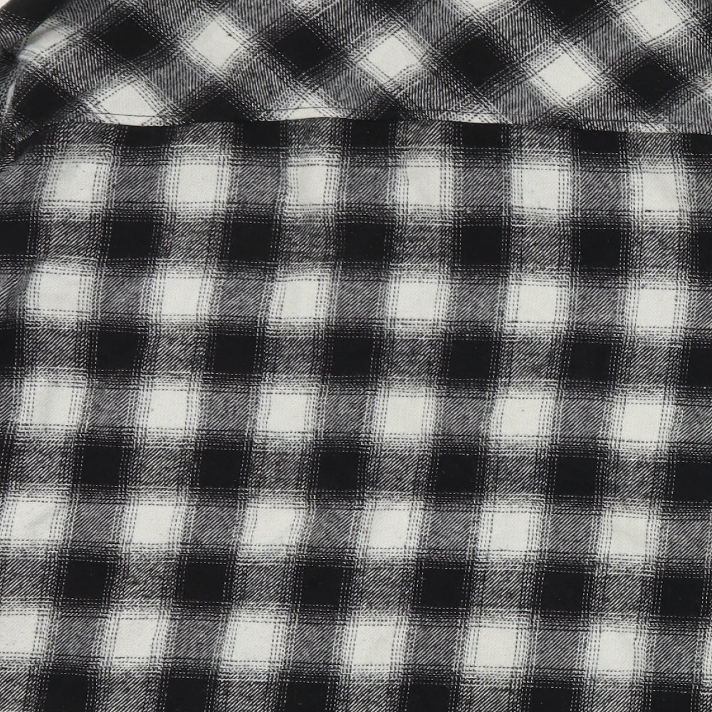 SheIn Womens Black Plaid  Jacket Coat Size S  Button