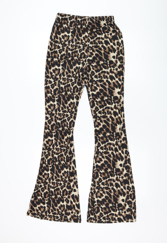SheIn Womens Brown Animal Print Polyester Jogger Leggings Size 6 L30 in - Flares