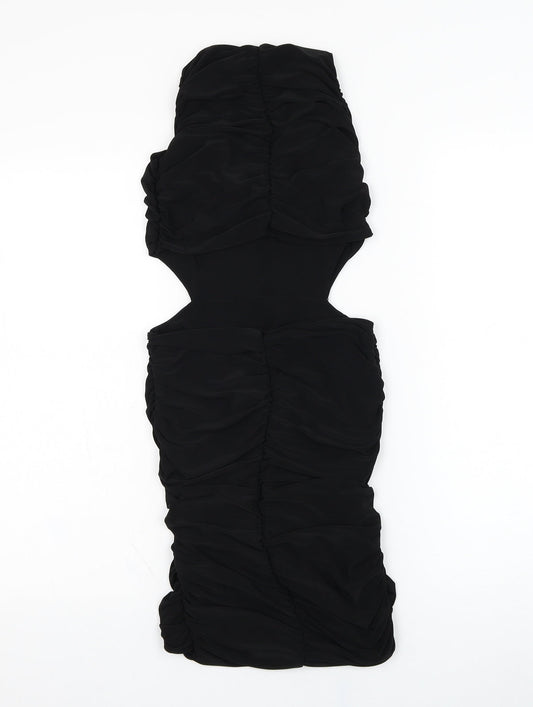 Stylewise Womens Black Polyester Pencil Dress Size 8 V-Neck Pullover