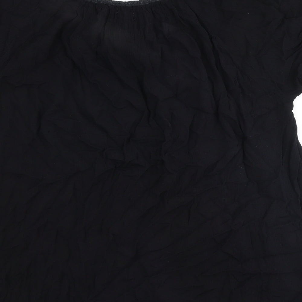 Womens UK Size XL Peppercorn Black Basic Blouse