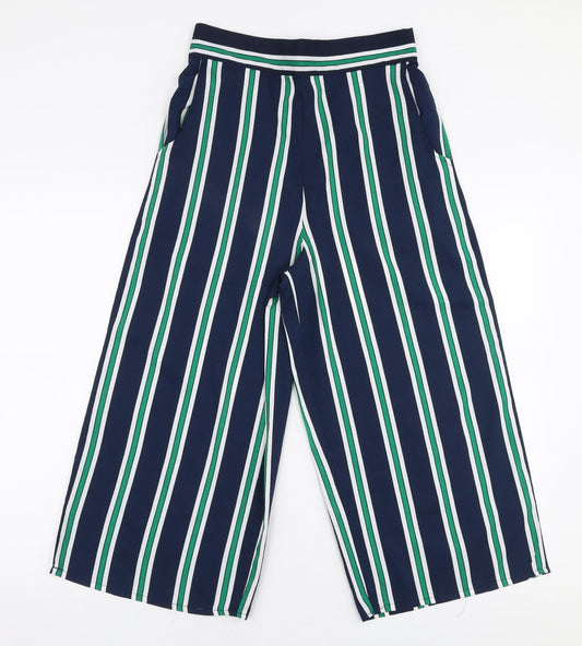 QED London Womens Multicoloured Striped Polyester Capri Trousers Size 10 L20 in Regular