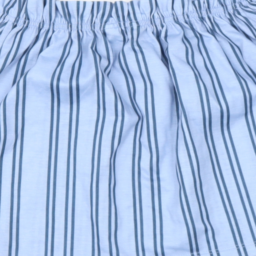 Miss Selfridge Womens Blue Striped Polyester Basic Blouse Size 6 Off the Shoulder