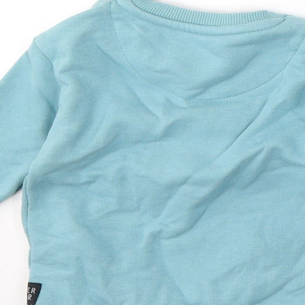 F&F Boys Blue Cotton Pullover Jumper Size 9-12 Months