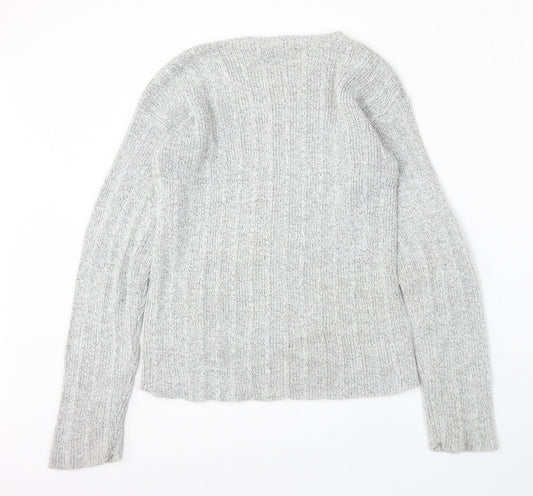 C&A Womens Grey Round Neck Acrylic Pullover Jumper Size M