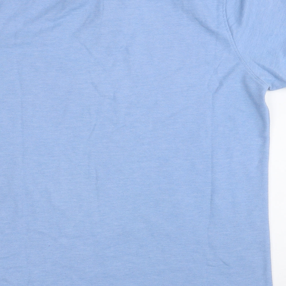 Cedar Wood State Mens Blue Polyester Polo Size M Collared