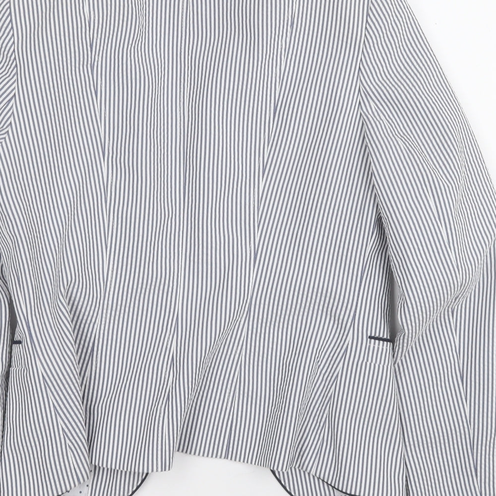 Atmosphere Womens White Striped Jacket Blazer Size 8