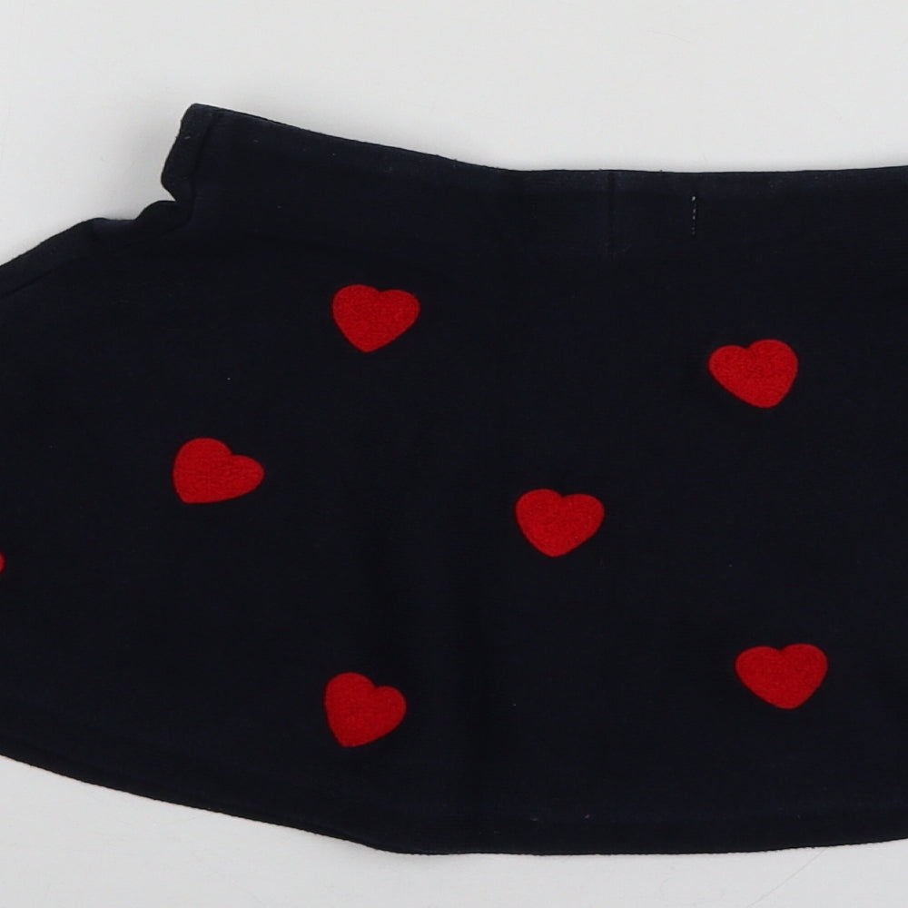 H&M Girls Blue Geometric Cotton Mini Skirt Size 2-3 Years Regular