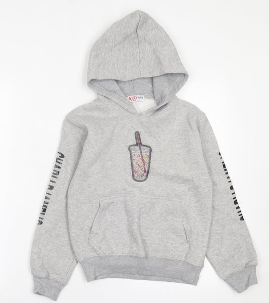 A2Z 4 Kids Girls Grey Polyester Pullover Hoodie Size 9-10 Years Pullover - Charli D'amelio