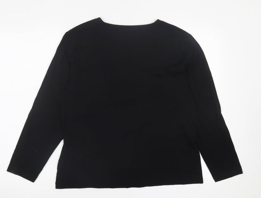 Womens UK Size XL Signature Black Basic T-Shirt