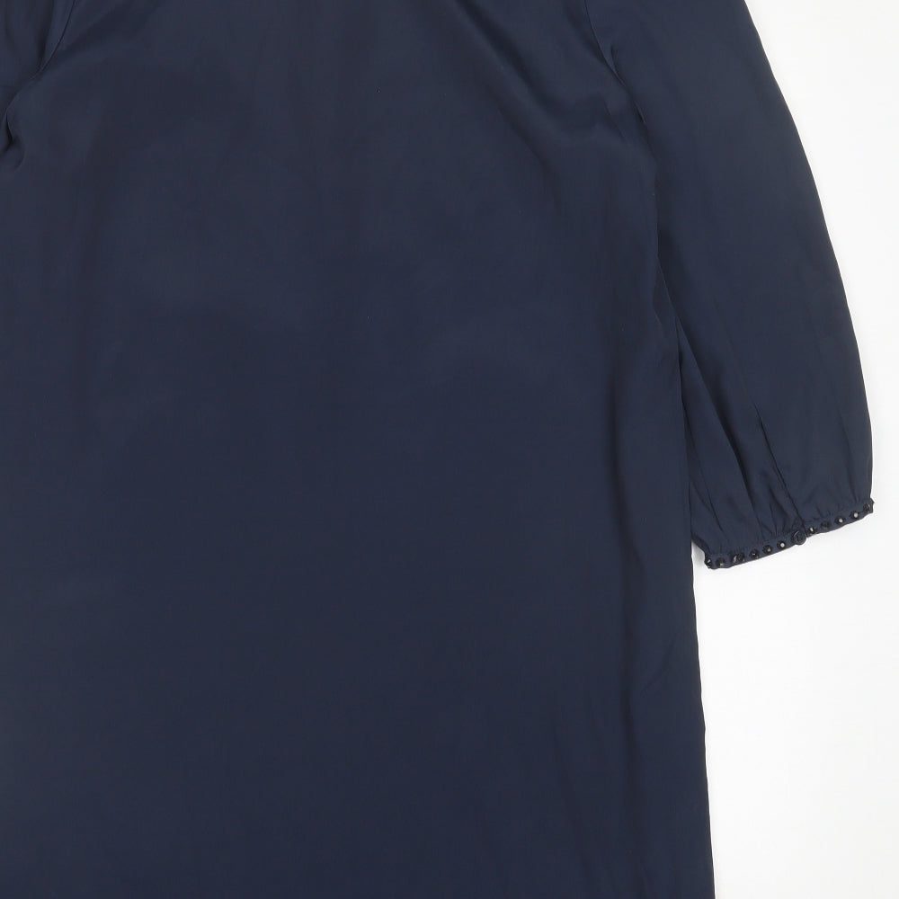 NEXT Womens Blue Polyester A-Line Size 12 Collared Button