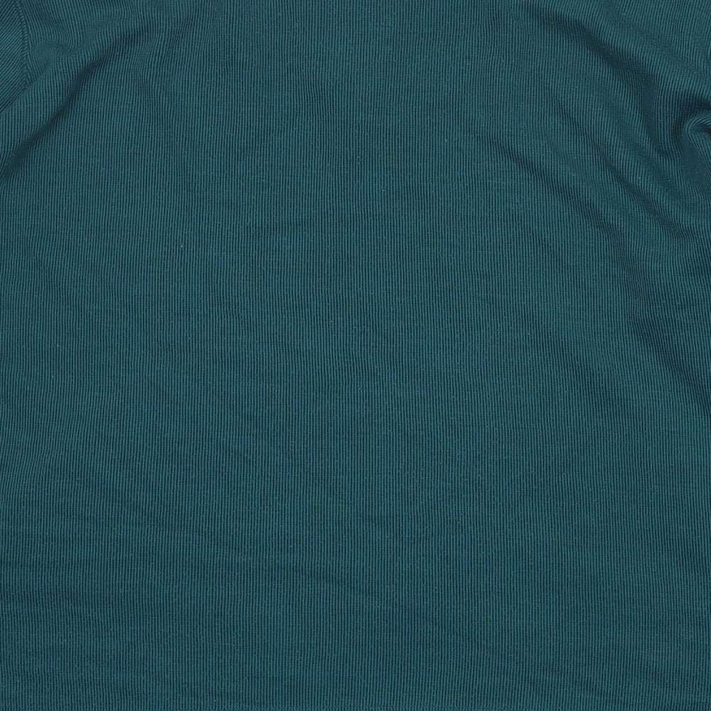 Bonmarchr Womens Green Round Neck Polyester Henley Jumper Size L
