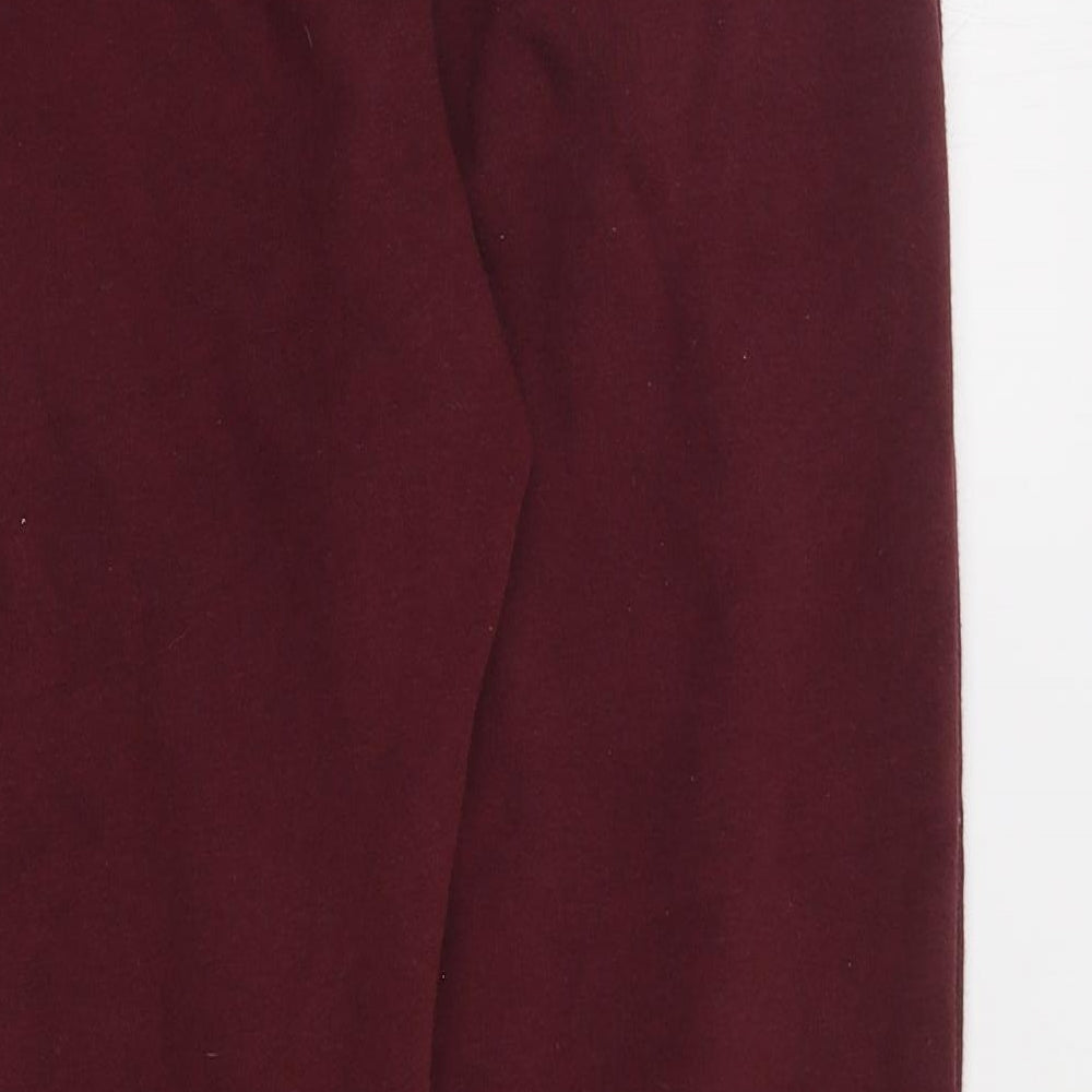 New Look Girls Red Cotton Jogger Trousers Size 9 Months Regular Drawstring