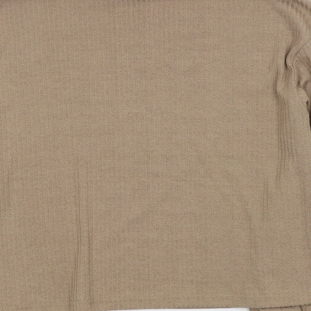 SheIn Womens Brown Roll Neck Polyester Pullover Jumper Size L