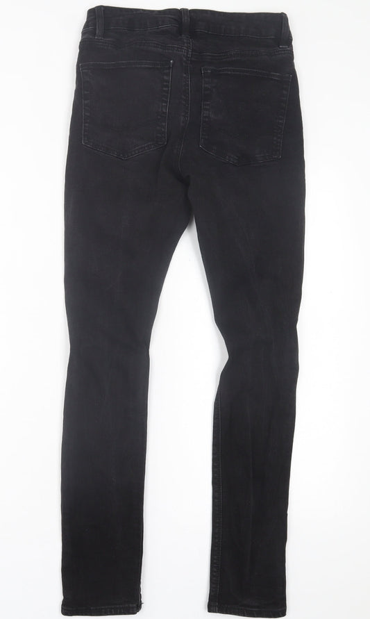 ASOS Mens Black  Cotton Skinny Jeans Size 28 in L30 in Regular Button - Short Leg