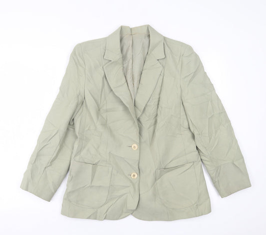 St. Michael Womens Green Jacket Blazer Size 16 Button