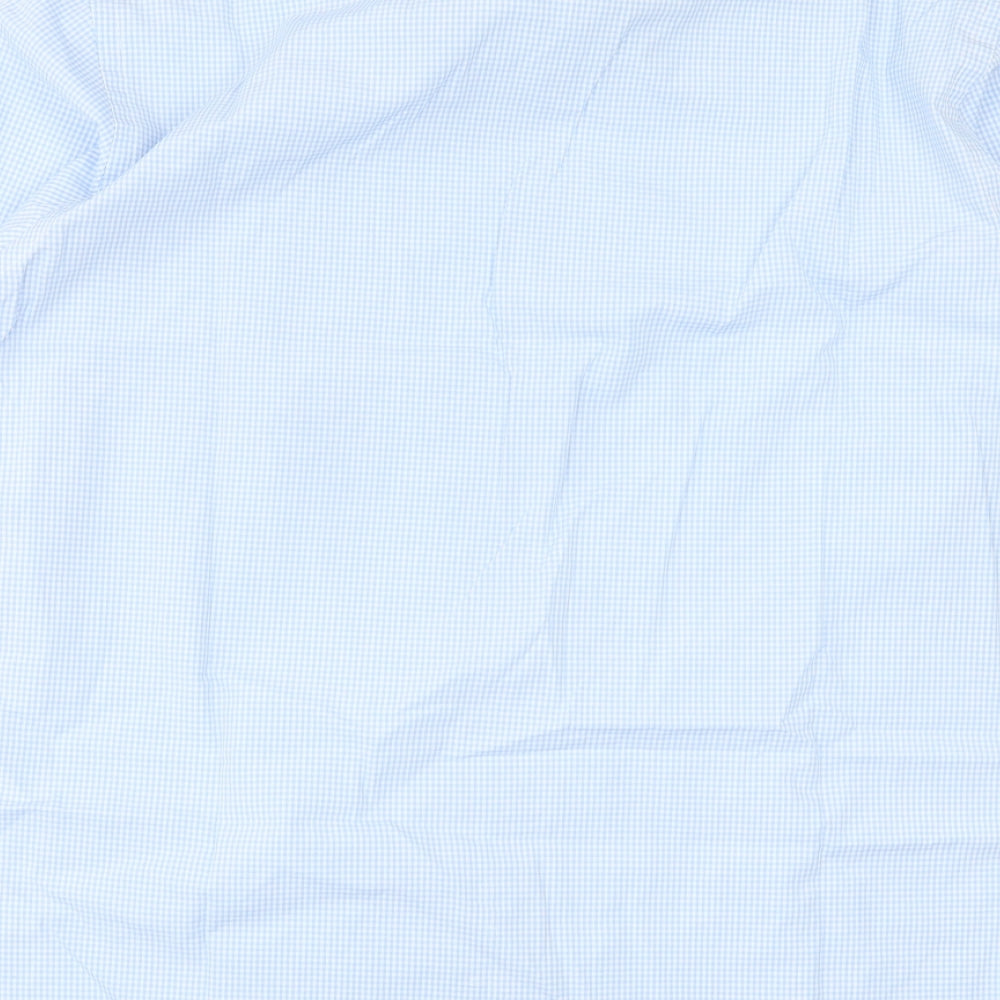 Taylor & Wright Mens Blue Plaid Cotton Button-Up Size 15.5 Collared Button