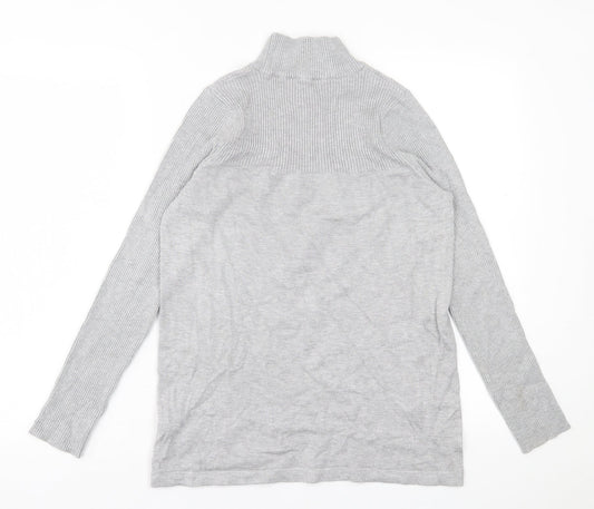 Nutmeg Womens Grey High Neck  Viscose Pullover Jumper Size 10
