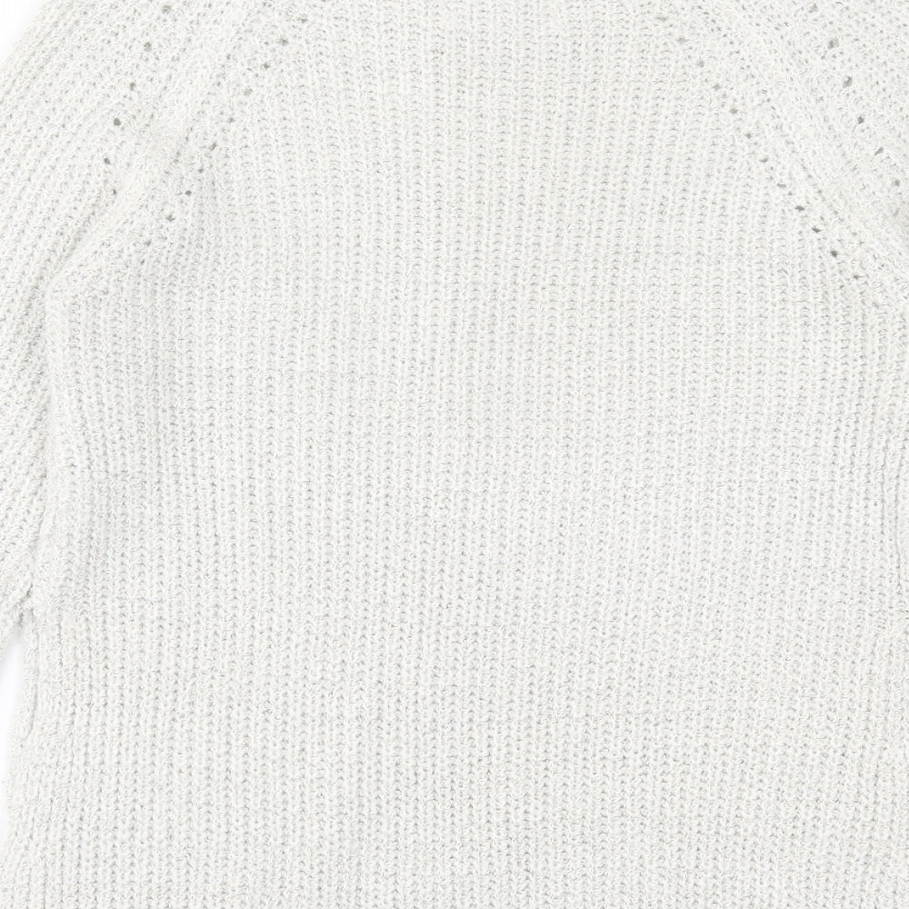 Womens UK Size S Papaya Grey Pullover Jumper