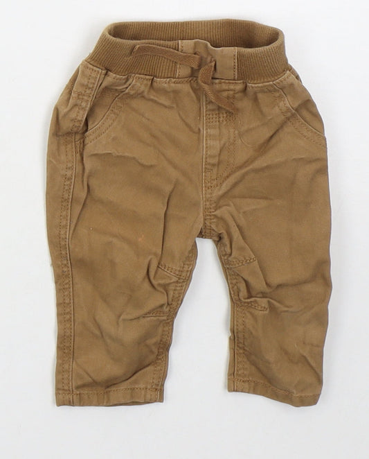 Georgr Boys Brown Cotton Capri Jeans Size 0-3 Months Drawstring