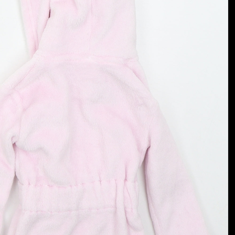 CBG Girls Pink Solid Polyester Kimono Robe Size 9-12 Months Tie - Tatty Teddy