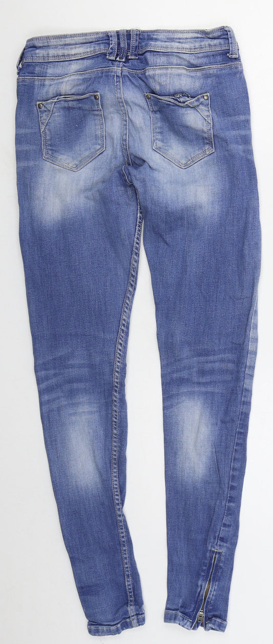 Denim Co Womens Blue Cotton Skinny Jeans Size 8 L29 in Regular Button