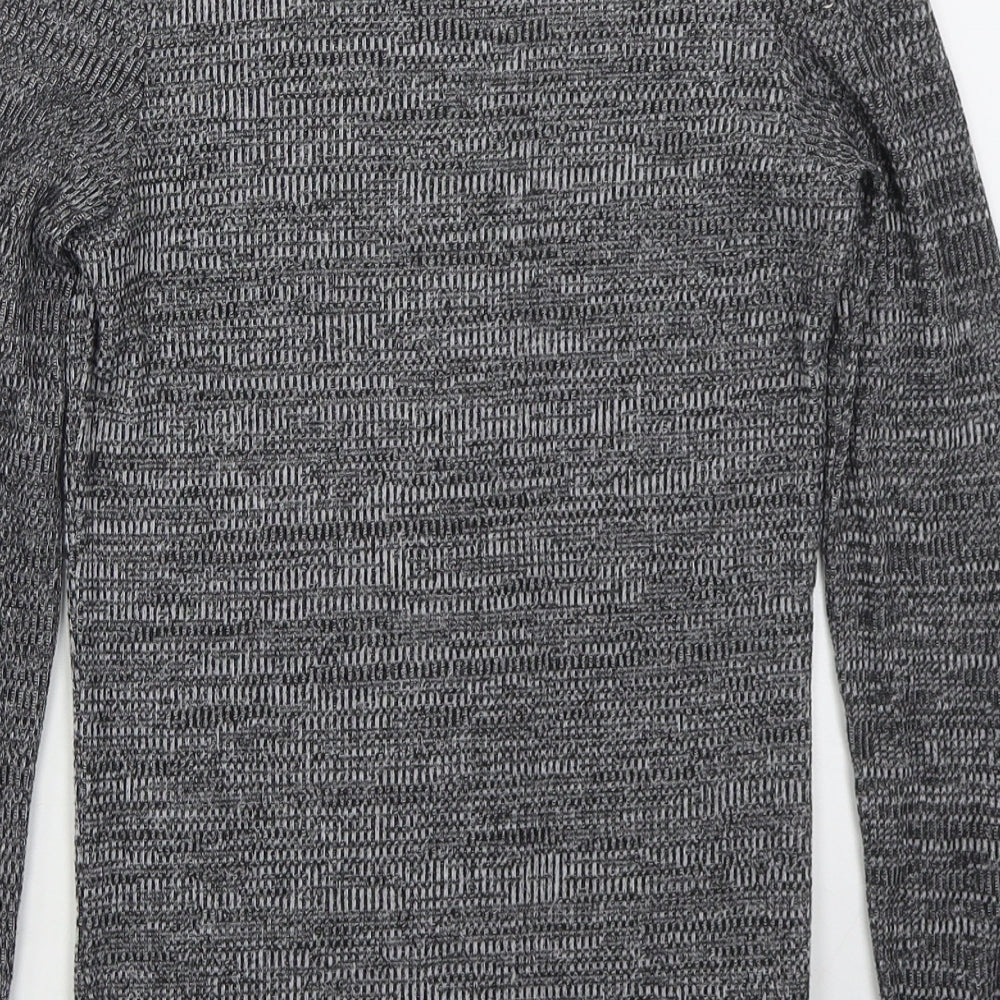 Primark Womens Grey Mock Neck Viscose Pullover Jumper Size 10