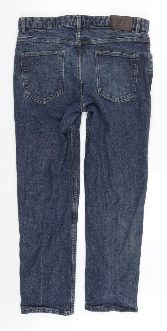 Tu Mens Blue Cotton Straight Jeans Size 34 in L27 in Regular Zip