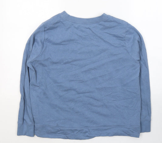 TU Womens Blue Round Neck Cotton Pullover Jumper Size 12