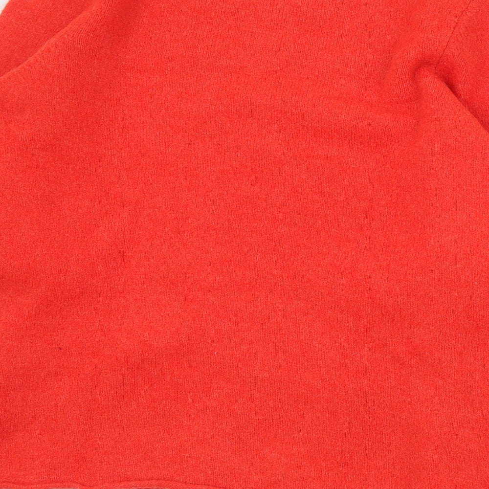 F&F Womens Orange Round Neck Acrylic Pullover Jumper Size 10