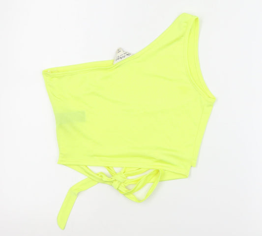 Womens UK Size 12 Miss Selfridge Yellow Cropped Tank