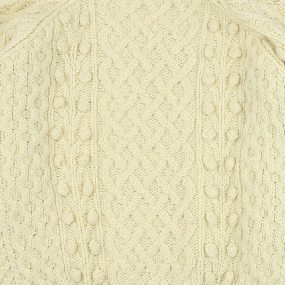 Loving Youth Womens Beige Round Neck Acrylic Pullover Jumper Size S