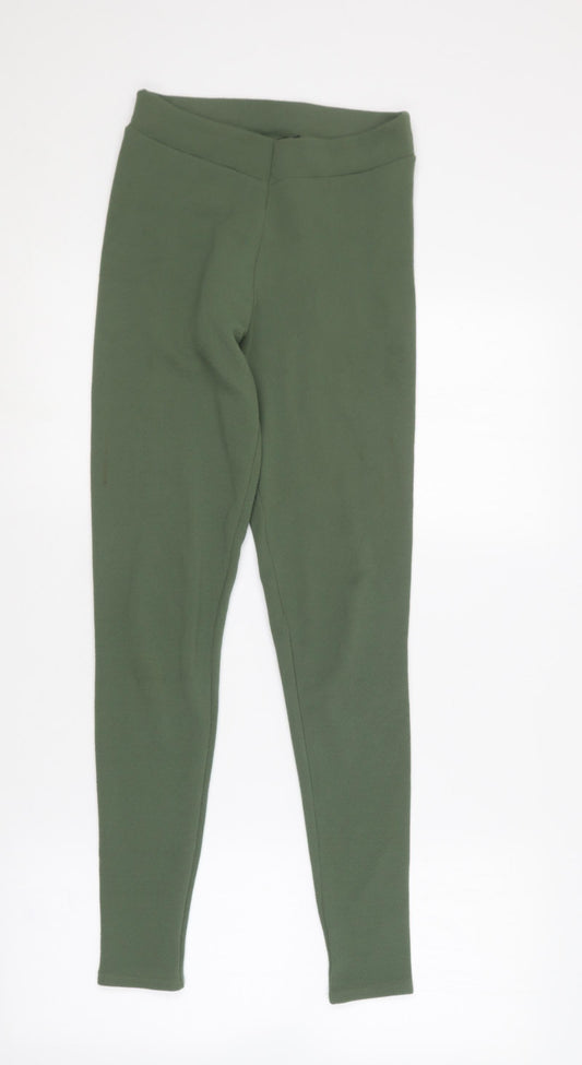 Womens UK Size 10 PRETTYLITTLETHING Regular Fit Jegging Green Trousers