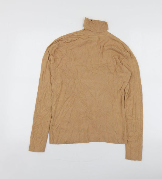 Primark Womens Yellow Roll Neck Viscose Pullover Jumper Size M