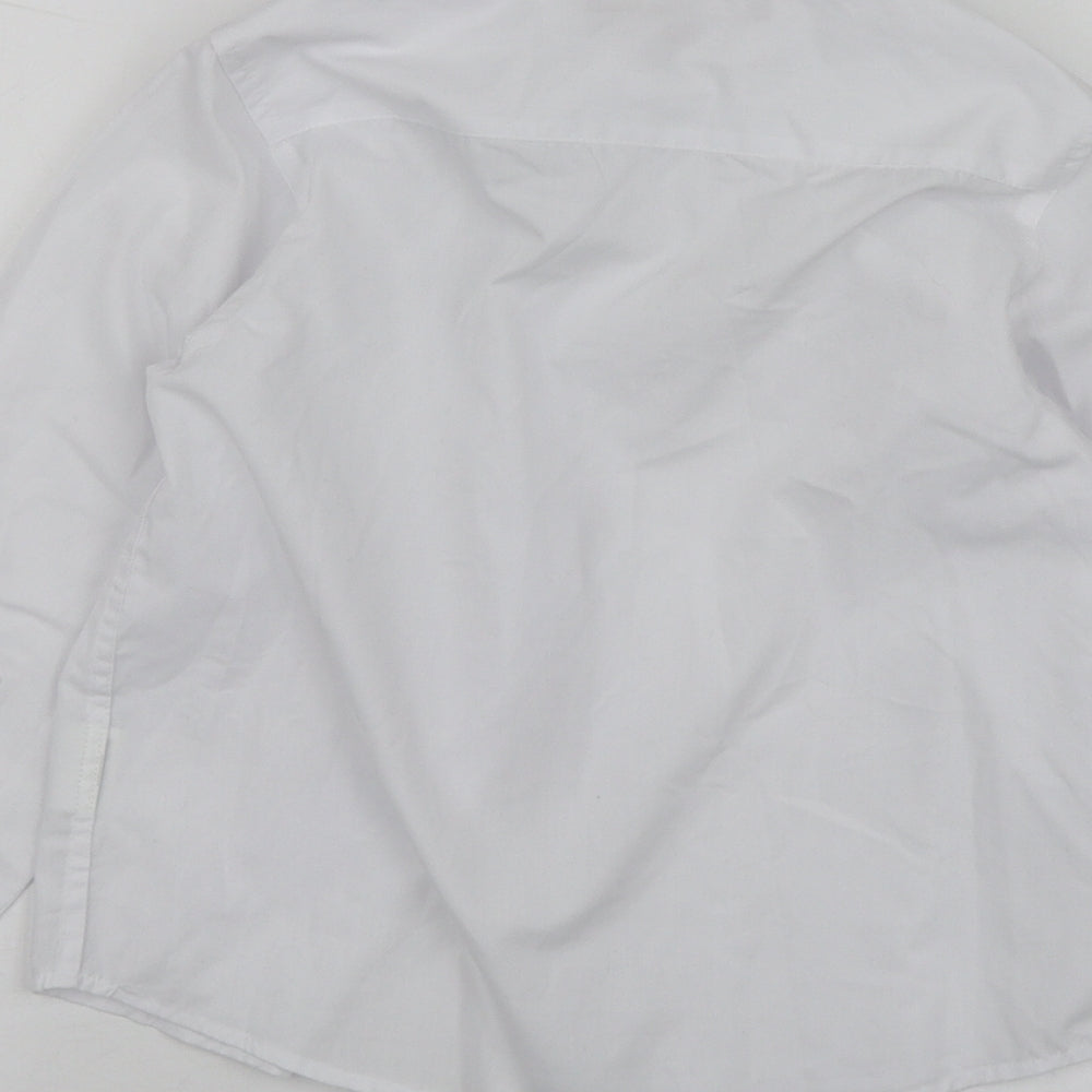 ColinRoss Boys White Polyester Basic Button-Up Size 12 Years Collared