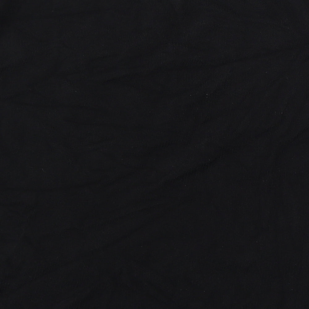 JUST ELEGANCE Womens Black Round Neck Floral Rayon Pullover Jumper Size 14