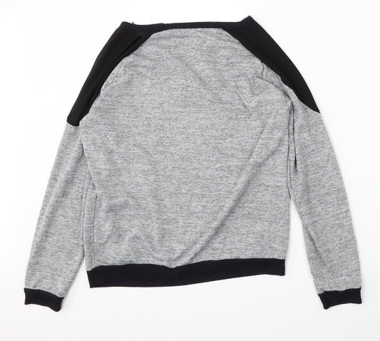 George Womens Grey Round Neck Polyester Pullover Jumper Size 14