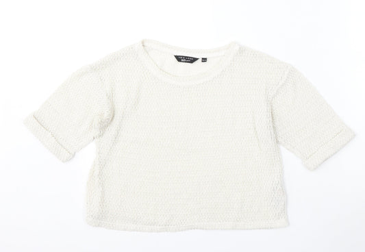 915 Generation Girls White Round Neck Polyester Pullover Jumper Size 12-13 Years