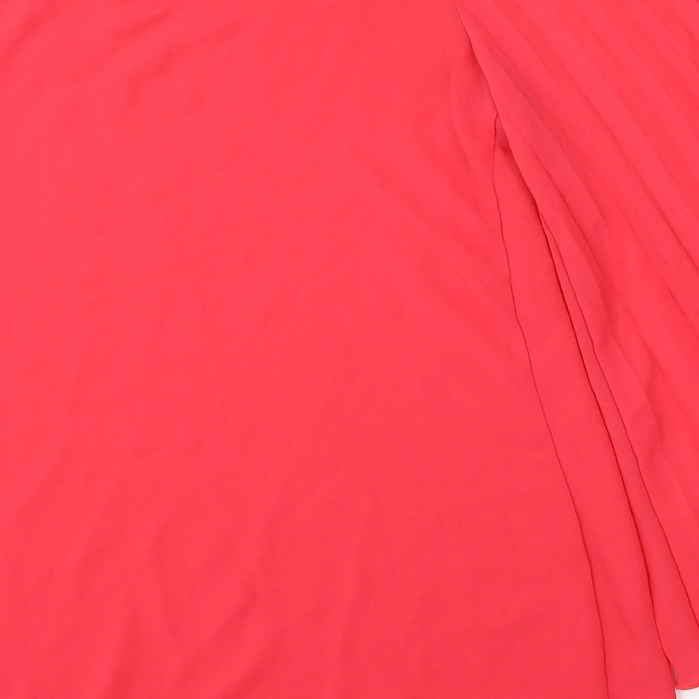 Womens UK Size 8 Topshop Red Basic Blouse