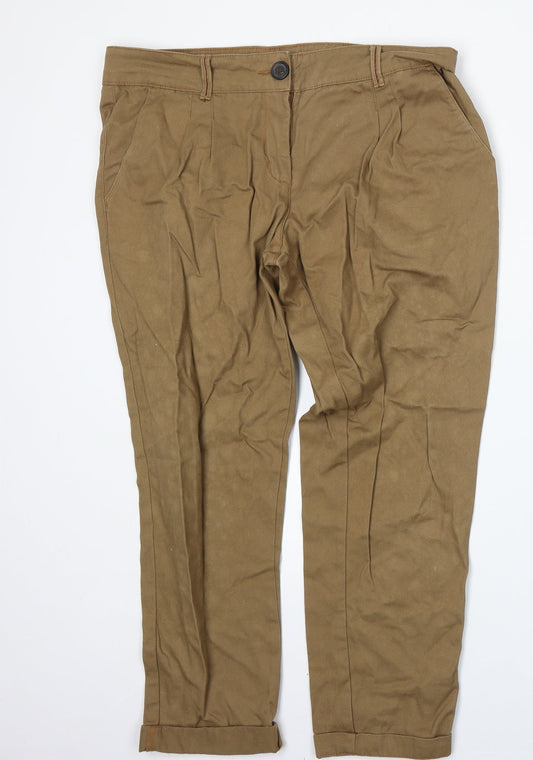 Womens UK Size 12 River Island Regular Fit Brown Trousers
