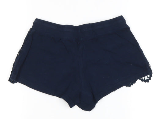 Primark Womens Blue Cotton Hot Pants Shorts Size 6 Regular